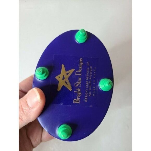 BRIGHT Star Designs 3D Star Lid Jewelry Trinket Box Storage Blue Yellow Footed - Picture 6 of 10